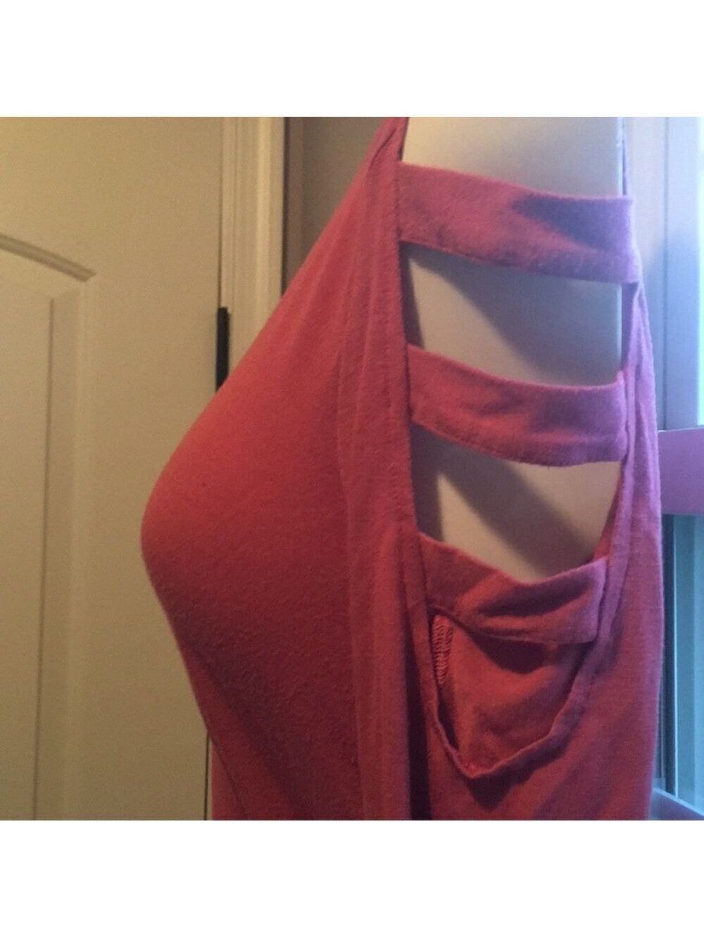Coral 3/4 inch sleeve maternity top - Picture 2 of 5